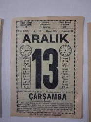 BÜYÜK SAATLİ MAARİF TAKVİMİ 13 Aralık 1972 Çarşamba - TAKVİM YAPRAĞI