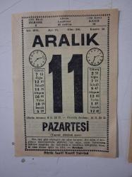 BÜYÜK SAATLİ MAARİF TAKVİMİ 11 Aralık 1972 Pazartesi - TAKVİM YAPRAĞI