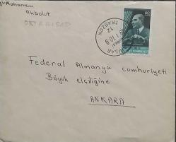 Cumhuriyet 1970   ZARF Trabzon'dan Ata 60 kuruş pulu ile Ankara'ya gönderilmiş  ,Nadir.