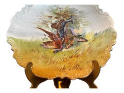 26 cm çapında limoges fransız el boyama duvar tabağı