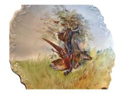 26 cm çapında limoges fransız el boyama duvar tabağı