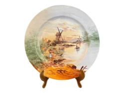 24,5 cm çapında j.p. marka fransız el boyama duvar tabağı