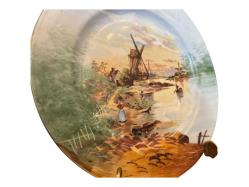 24,5 cm çapında j.p. marka fransız el boyama duvar tabağı