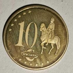 SPECİMEN  VATİKAN  2007   10  EURO CENT  DENEME PARASI  GERÇEK DEĞİLDİR.  FANTAZİ PARASI