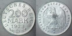 ALMANYA 200 MARK 1923 D. WEİMAR CUMHURİYETİ HİPERENFLASYON DÖNEMİ. ÇİLALTI.