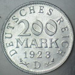 ALMANYA 200 MARK 1923 D. WEİMAR CUMHURİYETİ HİPERENFLASYON DÖNEMİ. ÇİLALTI.