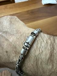 925 ayar gümüş kral örme erkek bileklik