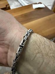 925 ayar gümüş kral örme erkek bileklik