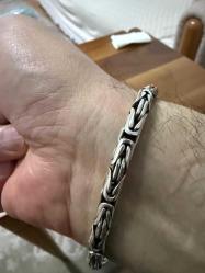 925 ayar gümüş kral örme erkek bileklik