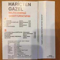 Melike Demirağ, Şanar Yurdatapan – Hariçten Gazel / Turkey 1991 / Kaset