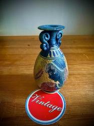 Vintage Yunan el işçiliği,antik amfora tarzında küçük seramik vazo