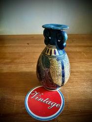 Vintage Yunan el işçiliği,antik amfora tarzında küçük seramik vazo