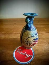 Vintage Yunan el işçiliği,antik amfora tarzında küçük seramik vazo