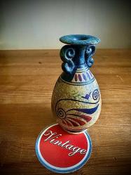 Vintage Yunan el işçiliği,antik amfora tarzında küçük seramik vazo