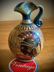 Vintage Koleksiyonluk 70'lerYunan yapımı seramik küçük sürahi (oinochoe)