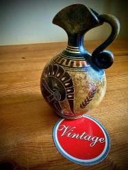 Vintage Koleksiyonluk 70'lerYunan yapımı seramik küçük sürahi (oinochoe)