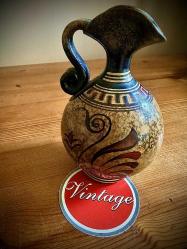 Vintage Koleksiyonluk 70'lerYunan yapımı seramik küçük sürahi (oinochoe)