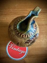 Vintage Koleksiyonluk 70'lerYunan yapımı seramik küçük sürahi (oinochoe)