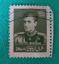 İran _ Şah Rıza Pehlevi _ damgalı pul