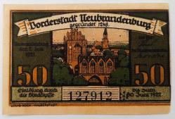 Almanya Asırlık Notgeld 50 Pfenning..((1922))