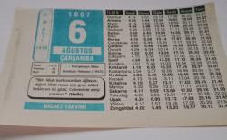 6 Ağustos 1997-Orijinal Takvim Yaprağı-Doğum Günü-Söz,Nişan,Nikâh,Düğün ve Önemli Günler Hediyesi-Hicret Takvimi-Ayet(Hadis)-(Hadis)-Hiroşimaya Atom Bombası Atılması(1945)-Bir Pir'e Sarıl-İslam Alimleri'nden Mevlana Celaleddin-i Rumi