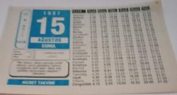 15 Ağustos 1997-Orijinal Takvim Yaprağı-Doğum Günü-Söz,Nişan,Nikâh,Düğün ve Önemli Günler Hediyesi-Hicret Takvimi-Ayet(Hadis)-(Müslim)-Trablus'un Fethi(1551)-Hemoglobin-Kabızlık-Latin Atasözü
