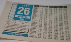 26 Ağustos 1997-Orijinal Takvim Yaprağı-Doğum Günü-Söz,Nişan,Nikâh,Düğün ve Önemli Günler Hediyesi-Hicret Takvimi-Ayet(Hadis)-(Taha-82)-Malazgirt Zaferi(1071)-İmam-ı Rabbani-Soru Cevap-Honore De Balsac