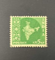 Hindistan Pulu - India Stamp - Postadan Geçmiş Pul Filateli -  Damgalı - Hindistan Haritası Temalı Pul , 5 PARA - YABANCI PULLAR -NOSTALJİK DOĞUM GÜNÜ HEDİYESİ