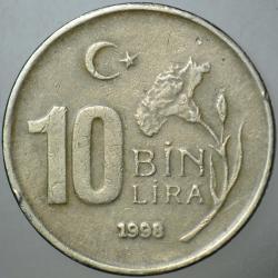 TÜRKİYE CUMHURİYETİ 10 BİN LİRA 1998.