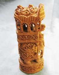 EsKi HİNT İşİ EL OYMA AğaÇ FİL HEYKEL-BİBLO...