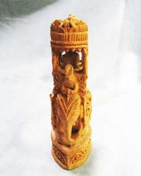 EsKi HİNT İşİ EL OYMA AğaÇ FİL HEYKEL-BİBLO...