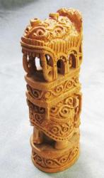 EsKi HİNT İşİ EL OYMA AğaÇ FİL HEYKEL-BİBLO...