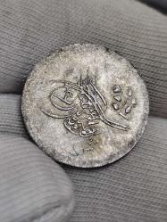 Sultan Abdülhamit 1293/5 Mısır Baskı Gümüş 1 Kuruş Çil