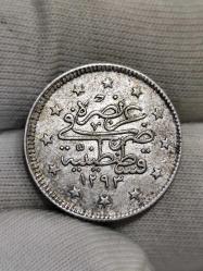 Sultan Abdülhamit 1293/33 Gümüş 2 Kuruş Çil