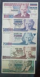7. EMİSYON 12'Lİ SET 10 TL İLE 1,000,000 TL ARASI ÇİL