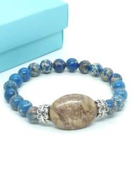 Mavi Varisit Doğal Taşlı Bileklik-Ünisex