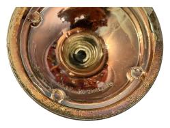 İngiliz Kristal ve gümüş kaplama Ayakalı sunumluk 13 cm yüksekliğinde 16 cm çapında