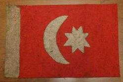 LOT.7 » KOLEKSİYONLUK 2.ABDÜLHAMİD MÜHÜRLÜ KÜÇÜK EBAT EL DİKİMİ BAYRAK. NADİRATTAN.