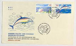 1993 FDC Akdeniz'in Kirliliğe Karşı Korunması (Barcelona Sözleşmesi), Antalya, 12.10.1993, PTT M.O.B.Y.D. İlk Gün Zarfı (FDC-474)