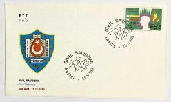 1993 FDC Sivil Savunma, Ankara, 25.11.1993, PTT M.O.B.Y.D. İlk Gün Zarfı (FDC-478)