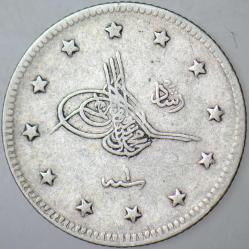 V. MEHMET REŞAT GÜMÜŞ 2 KURUŞ 1327/1. KOSTANTİNİYYE DARBI.