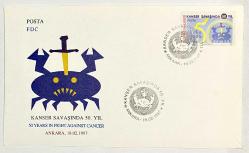 1997 FDC Kanser Savaşında 50. Yıl, Ankara, 18.02.1997, PTT M.O.B.Y.D. İlk Gün Zarfı (FDC-518)