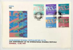 1997 FDC Uluslarası İstanbul Festivalleri'nin 25. Yılı, İstanbul, 16.06.1997, PTT M.O.B.Y.D. İlk Gün Zarfı (FDC-525)
