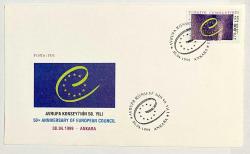 1999 FDC Avrupa Konseyi'nin 50. Yılı, Ankara, 30.04.1999, PTT M.O.B.Y.D. İlk Gün Zarfı (FDC-548)