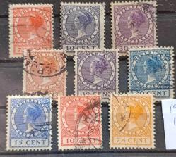 1924-26 Hollanda Krallığı Posta Pulları Lotu, Kraliçe Wilhelmina'nın portresi, lot