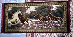 BURSA İŞİ GOBLEN TARZ YILKI ATLARI TEMALI YENİ TİP DUVAR HALISI DUVARA ASILMAMIŞ