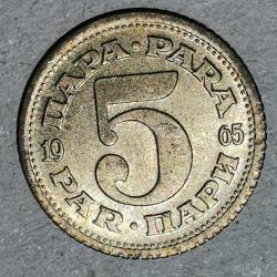 YUGOSLAVYA  1965  5  PARA