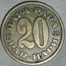 YUGOSLAVYA  1965    20 PARA