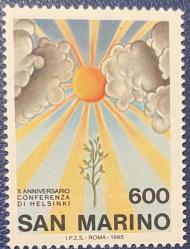 1985.HELSİNKİ KONFERANSI..SAN MARİNO TEK Lİ SERİ PUL DAMGASIZ