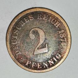 ALMANYA 1874 A     2 PFENNIG